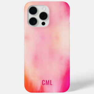 Abstract Watercolor Pink Coral Orange Colourful iPhone 15 Pro Max Case