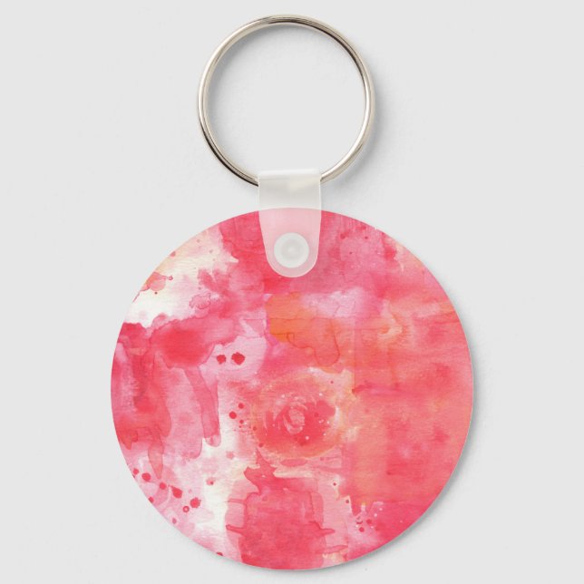 Abstract Watercolor Pink Keychain (Front)