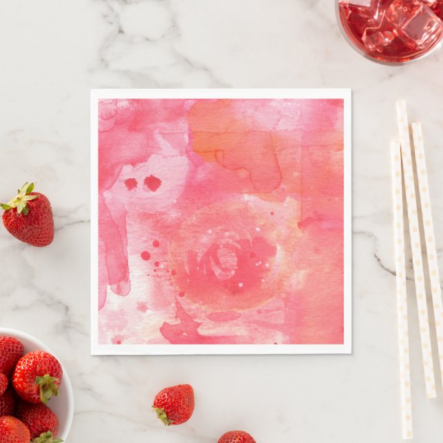Abstract Watercolor Pink Napkin (Insitu)