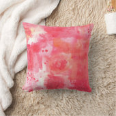 Abstract Watercolor Pink Throw Pillow (Blanket)