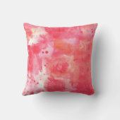 Abstract Watercolor Pink Throw Pillow (Back)