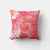 Abstract Watercolor Pink Throw Pillow (Front)