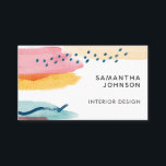 Abstract Watercolor Pink Yellow Blue Design Business Card<br><div class="desc">Make a statement with your business cards and use this pink yellow blue abstract watercolor design.</div>