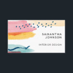 Abstract Watercolor Pink Yellow Blue Design Business Card<br><div class="desc">Make a statement with your business cards and use this pink yellow blue abstract watercolor design.</div>