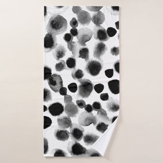 Abstract watercolor polka dots seamless pattern bath towel (Bath Towel)