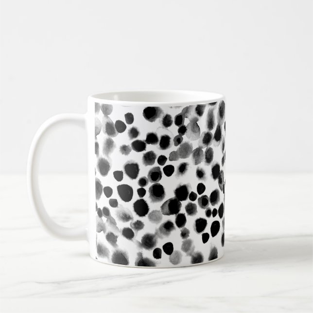 Abstract watercolor polka dots seamless pattern coffee mug (Left)