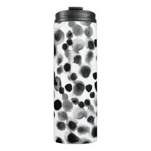 Abstract watercolor polka dots seamless pattern thermal tumbler