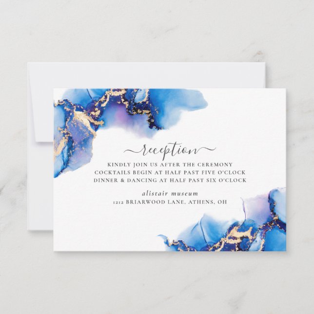 Abstract Watercolor Reception Card (Front)