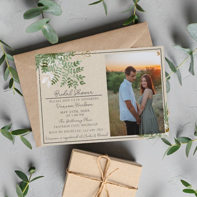 Abstract Watercolor Sage Floral Bridal Shower Invitation (Creator Uploaded)