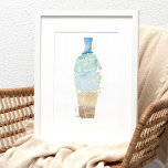 Abstract Watercolor Sand & Sea Message in a Bottle Foil Prints<br><div class="desc">Beautiful personalized message in a bottle wall art foil print. The design features a vintage-style bottle created with abstract watercolor brush strokes in beautiful ocean sea blue colours and sandy sand tones. The bottle can be customized with your own gold foil personalized message to a loved one, a special quote...</div>