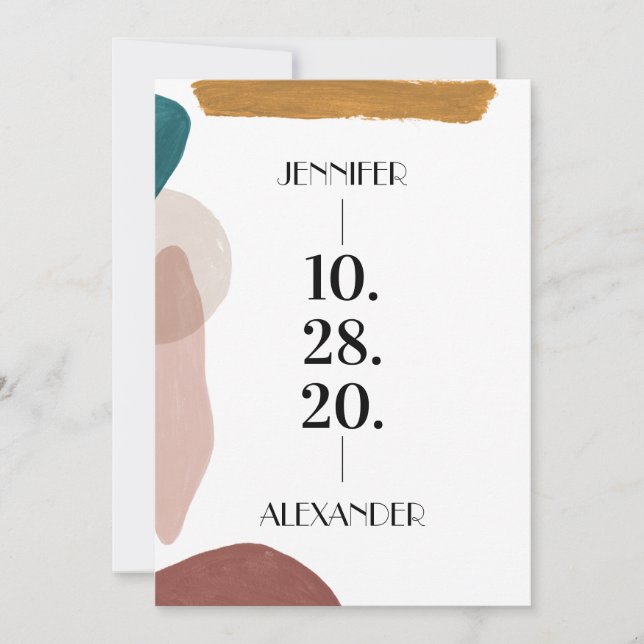 Abstract Watercolor Save the Date Invitation (Front)