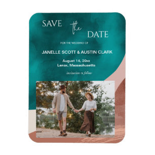  Abstract Watercolor Save the Date Magnet