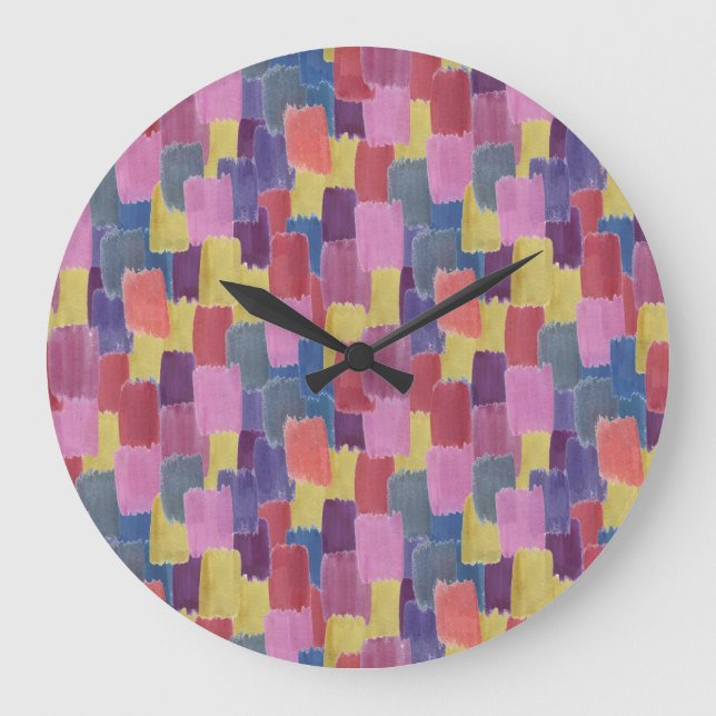 Abstract watercolor: seamless splash background. large clock (Front)