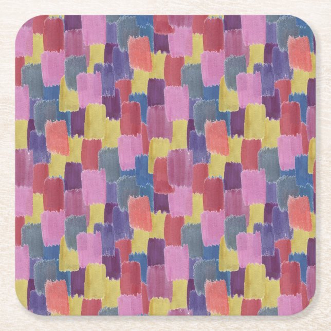 Abstract watercolor: seamless splash background. square paper coaster (Front)