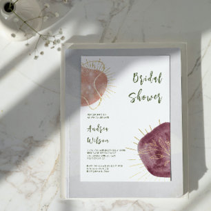 Abstract Watercolor Shape Bridal Showe  Invitation