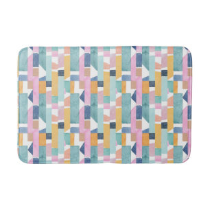 Abstract Watercolor Shape Pattern Bath Mat