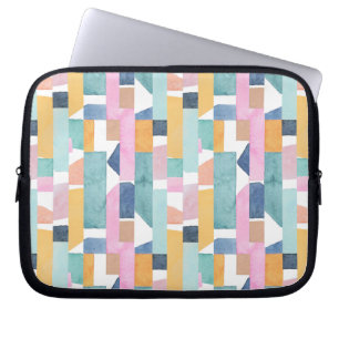 Abstract Watercolor Shape Pattern Laptop Sleeve