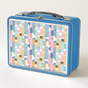 Abstract Watercolor Shape Pattern Metal Lunch Box