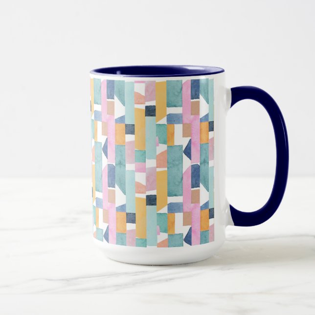 Abstract Watercolor Shape Pattern Mug (Right)