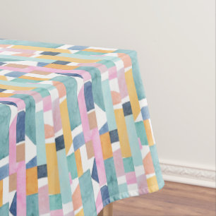 Abstract Watercolor Shape Pattern Tablecloth
