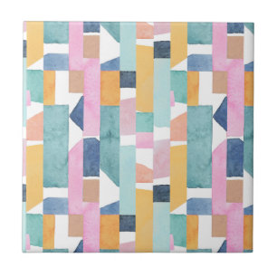 Abstract Watercolor Shape Pattern Tile