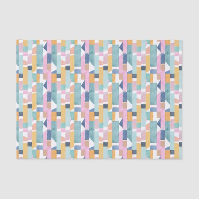 Abstract Watercolor Shape Pattern Tissue Paper (Front)