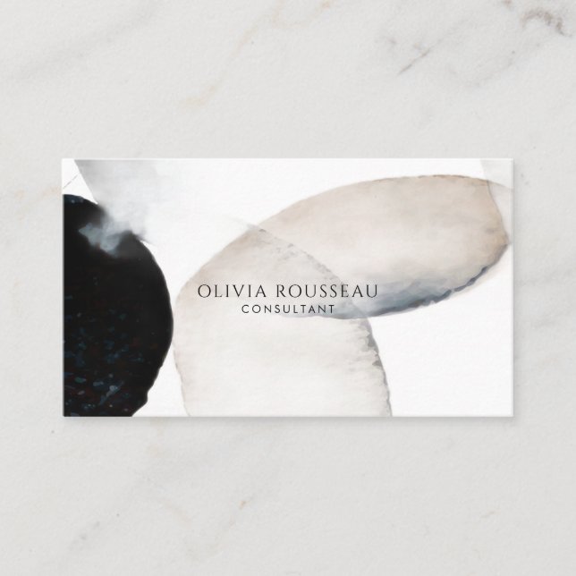Abstract Watercolor Shapes Consultant Business Card (Front)