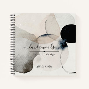 Abstract Watercolor Shapes Interior Designer  Notebook