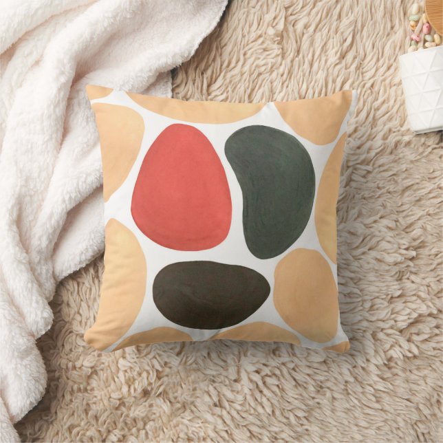 Abstract watercolor shapes throw pillow (Blanket)
