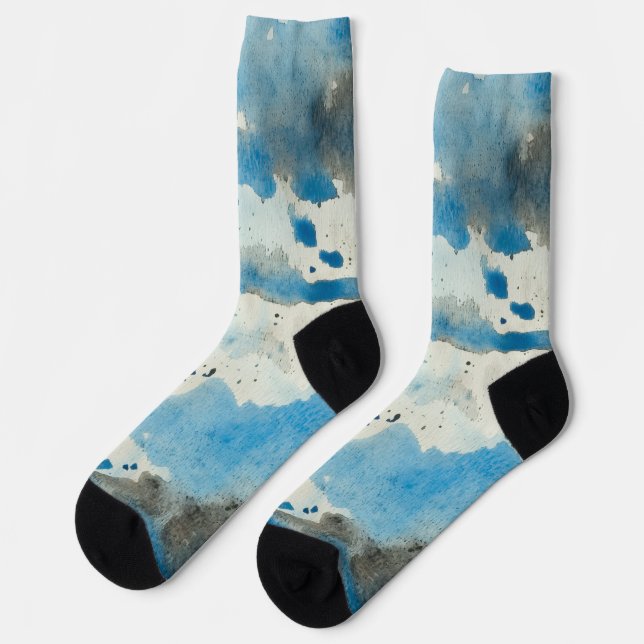 abstract watercolor socks (Left)