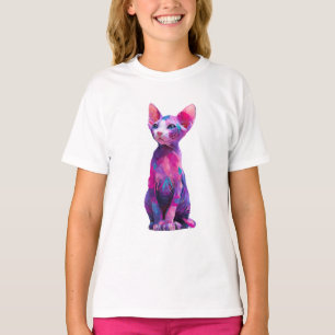 Abstract Watercolor Sphynx Cat Kids T-Shirt