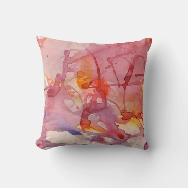 Abstract Watercolor Splash American MoJo Pillow (Front)