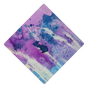 Abstract Watercolor Splatter Painting Art Teacher Graduation Cap Topper
