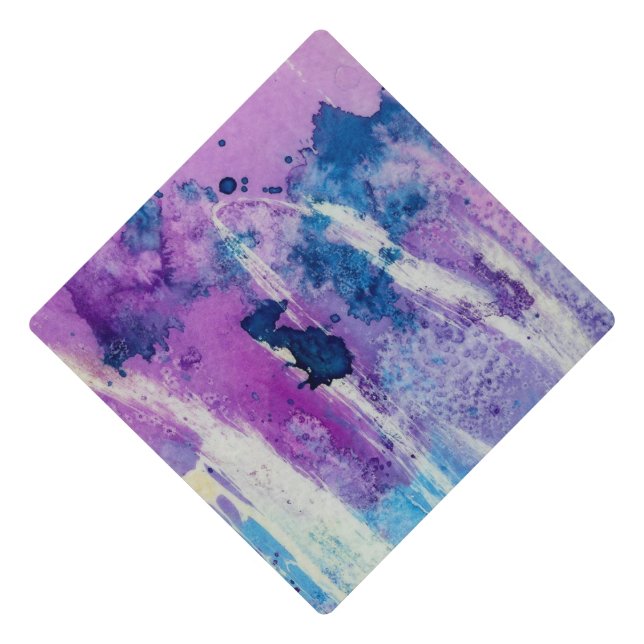 Abstract Watercolor Splatter Painting Art Teacher Graduation Cap Topper (Front)