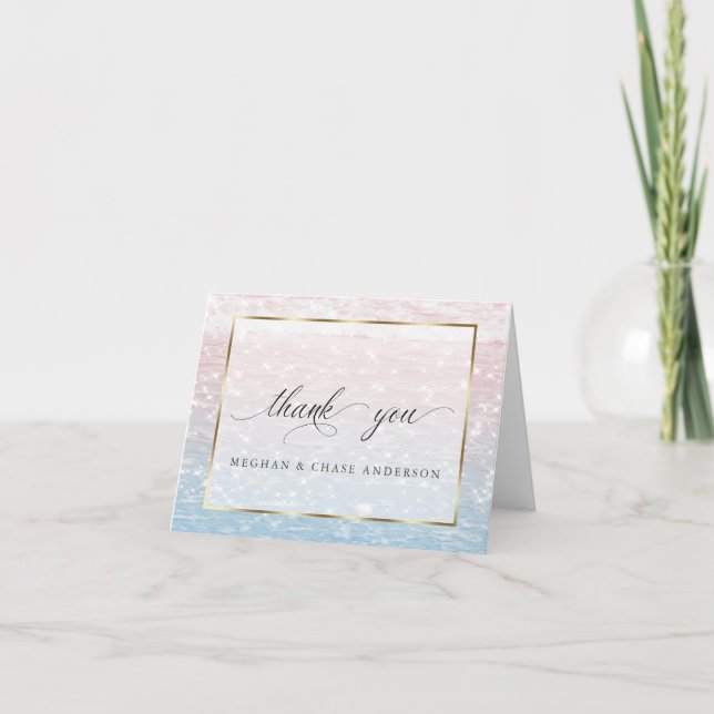 Abstract Watercolor Stone Granite Thank You Card (Front)