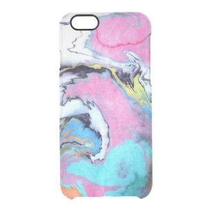 Abstract Watercolor Swirl Clear iPhone 6/6S Case