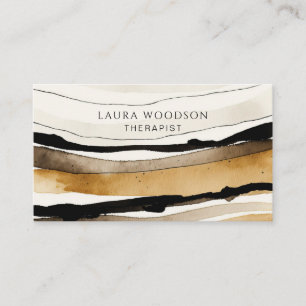 Abstract Watercolor Therapist Business Card