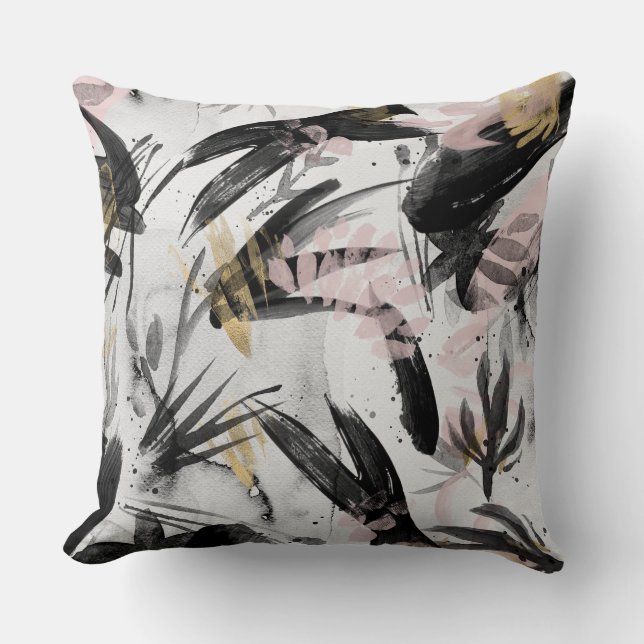 Abstract Watercolor  Throw Pillow (Front)