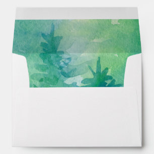 Abstract Watercolor Trees Holiday Christmas Modern Envelope