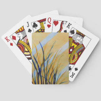 Abstract watercolor trellis with grasses playing cards
