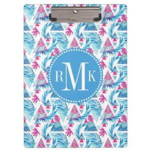 Abstract Watercolor Tropical Leaf Pattern Clipboard