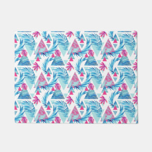 Abstract Watercolor Tropical Leaf Pattern Doormat