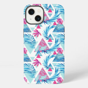 Abstract Watercolor Tropical Leaf Pattern iPhone 13 Case