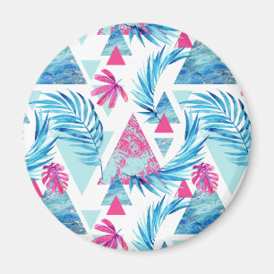 Abstract Watercolor Tropical Leaf Pattern Magnet