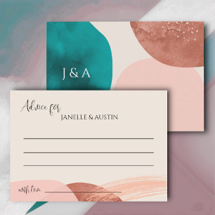  Abstract Watercolor Wedding Advice Enclosure Card