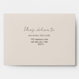 Abstract Watercolor Wedding Menu Envelope