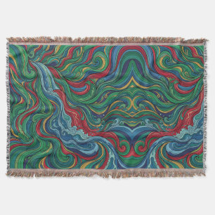 Abstract Waterfall Cascade Jewel Tone Blankets