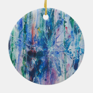 Abstract Waterfall Ceramic Ornament