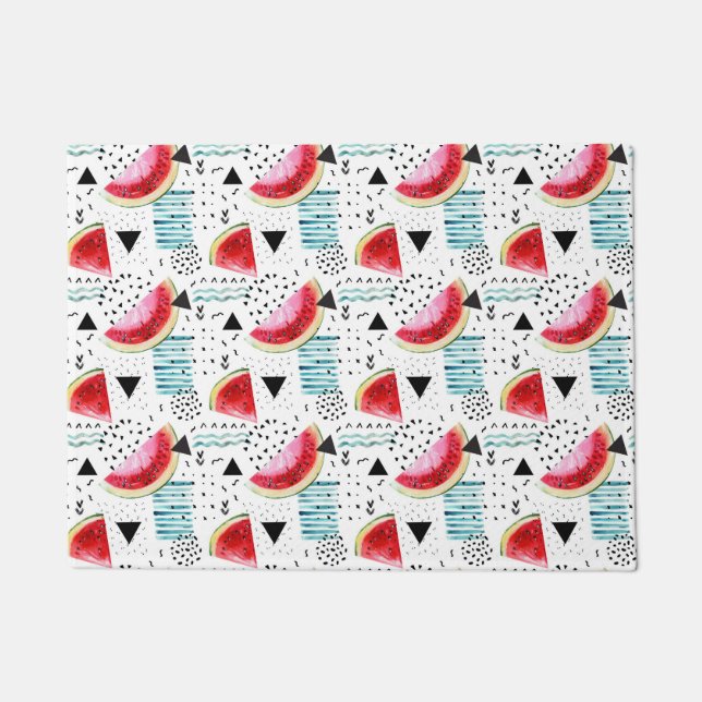Abstract Watermelon Pattern Doormat (Front)