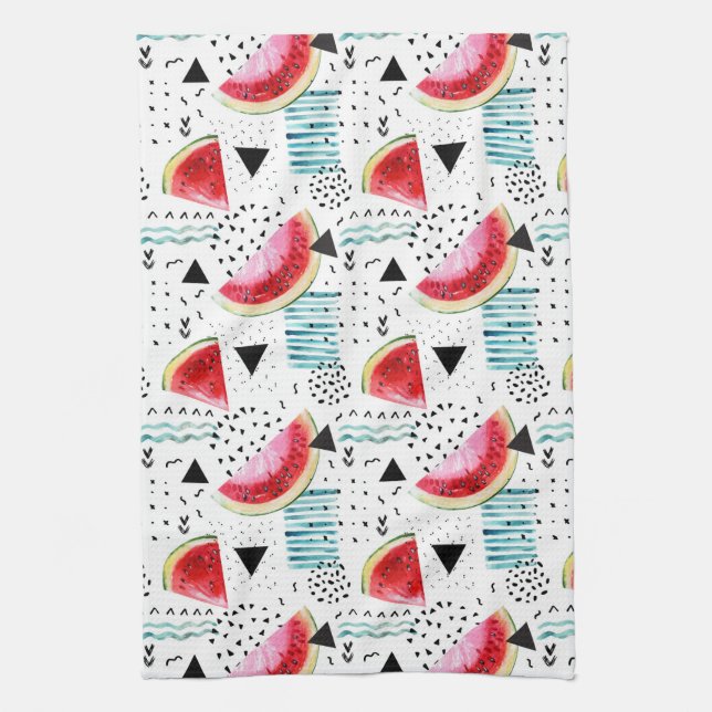 Abstract Watermelon Pattern Kitchen Towel (Vertical)